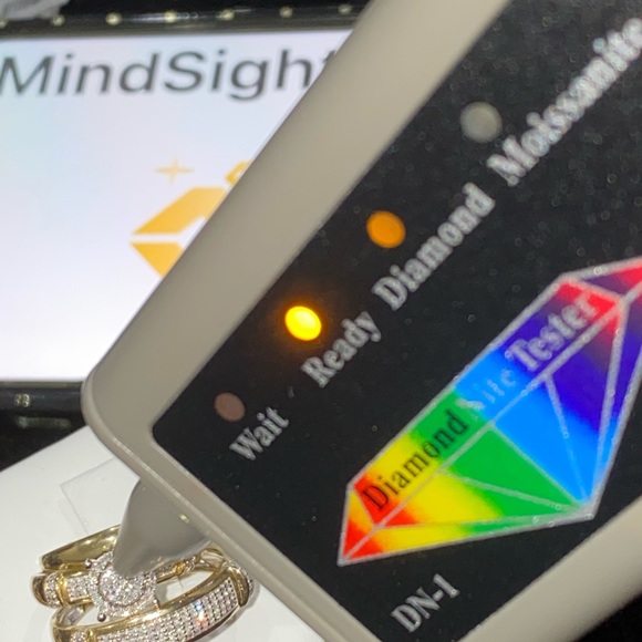 10k solid gold si real diamond wedding engagement ring set his and hers matching - Picture 5 of 5